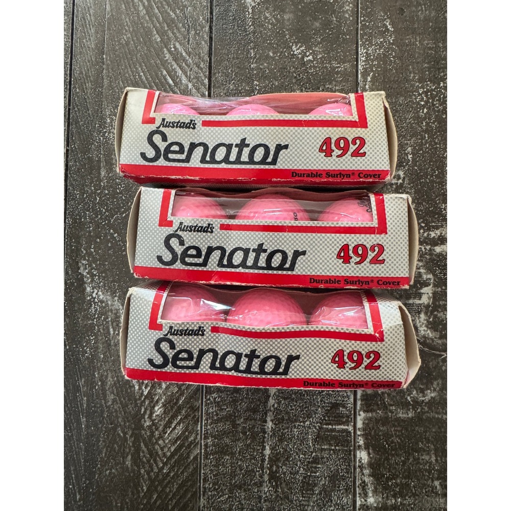 AUSTADS Senator 492 Hot Pink Golf‎ Balls Lot of 3 Sets of 3